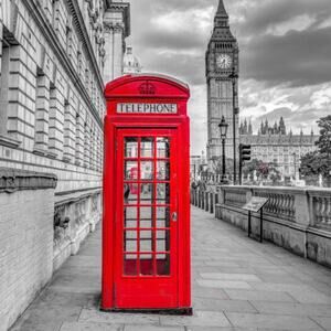 England Traditional Red Phone Booth 3D Metal Bank Souvenir Collectible